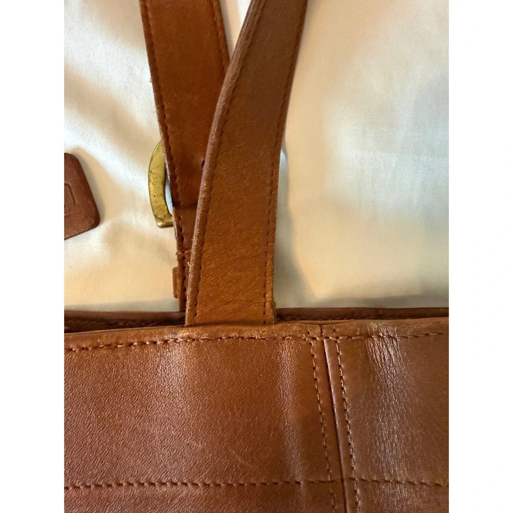 Vintage Coach Brown Leather Tote Bag USA Made G7H-4157 Brass Hardware Handbag